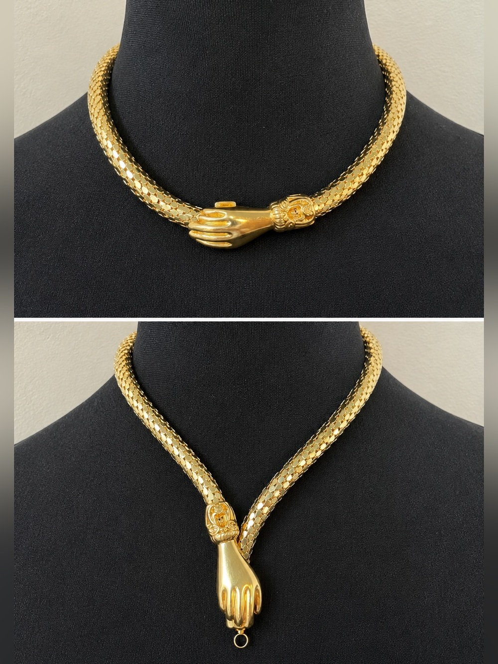 Authentic Vintage Chainmail Snake Mesh Adjustable Necklace